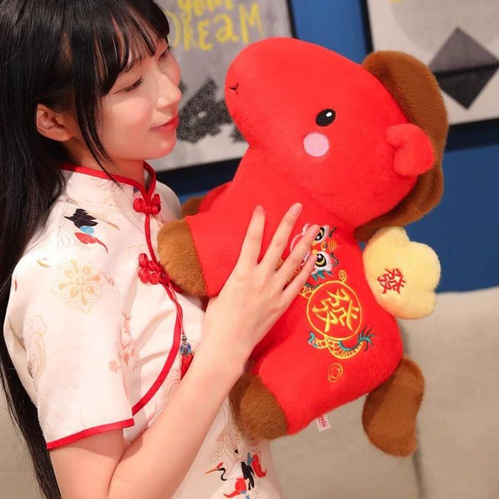 PP Cotton Filling 2026 Horse Stuffed Animal Cute Zodiac Horse Doll Plush Horse Toys  Festive Decor