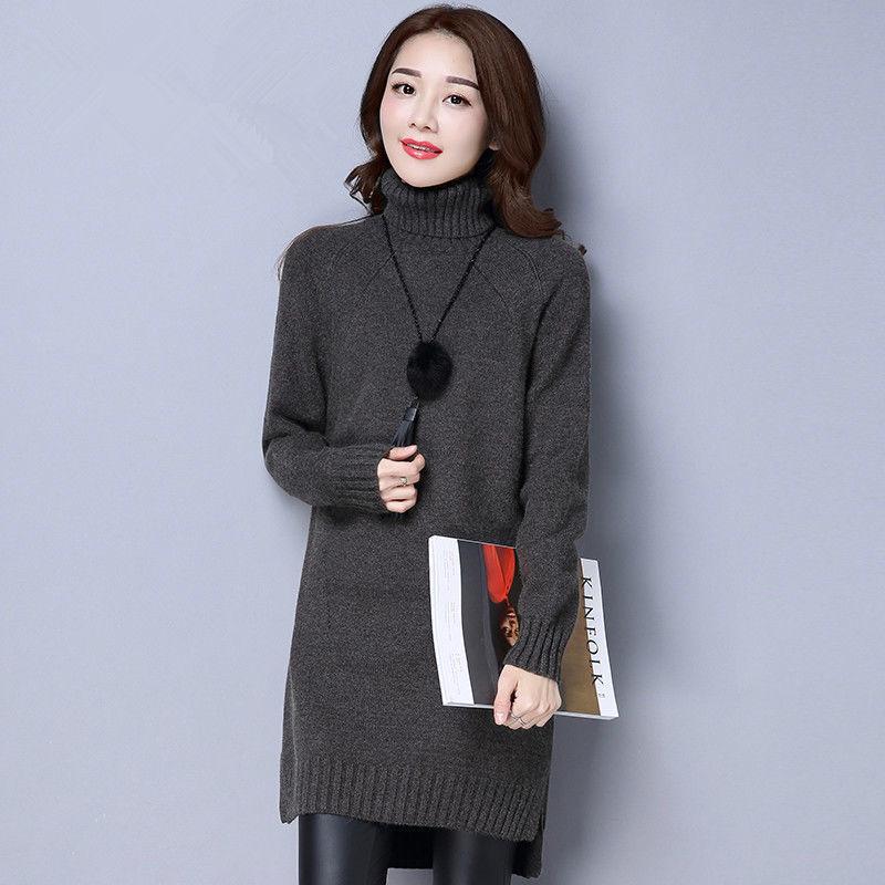 

Женское платье-свитер средней длины с высоким воротником, утолщенное, из пряжи core-spun с флисовой подкладкой 3XL recommended 136-160 jin