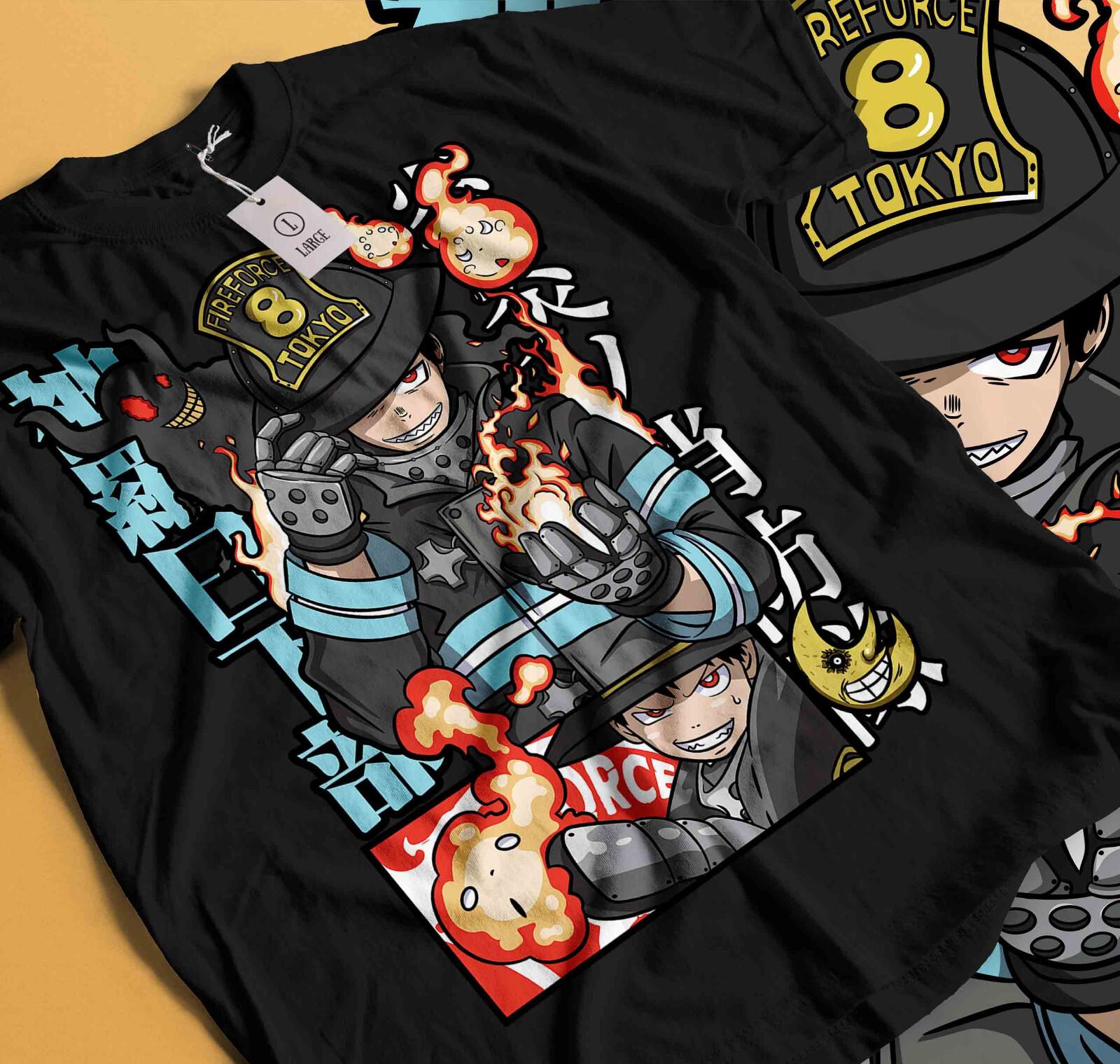 Fire Force Shinra Kusakabe Shirt Skitaru Shonen Tamaki Fire Fighters T-Shirt Mens Womens Tees Top 490 XL