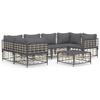 VidaXL Salon de jardin 7 pcs avec coussins anthracite résine tressée, ensemble de salon, ensemble de salon d'extérieur, 3186799