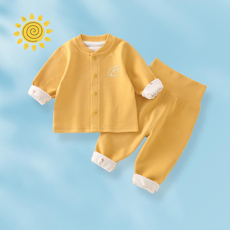 Baby Thermal Underwear Set: Cozy Top & High-Waist Bottoms for Autumn/Winter