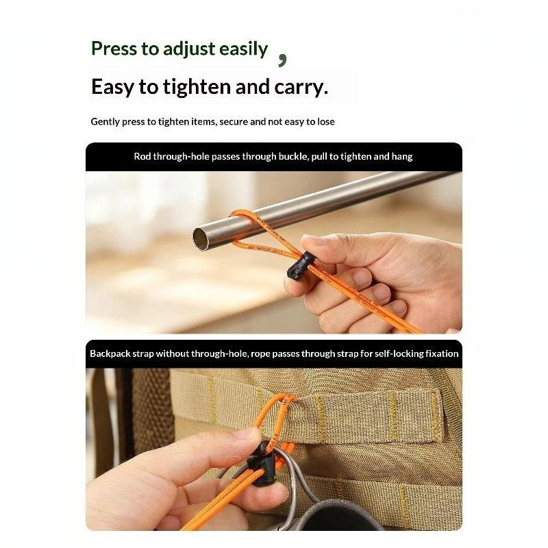 Anti-Slip Design Outdoor Hiking Backpack Elastic Rope Fixing Buckle Durable Bungee Cord for Camping Hiking Travel Trips