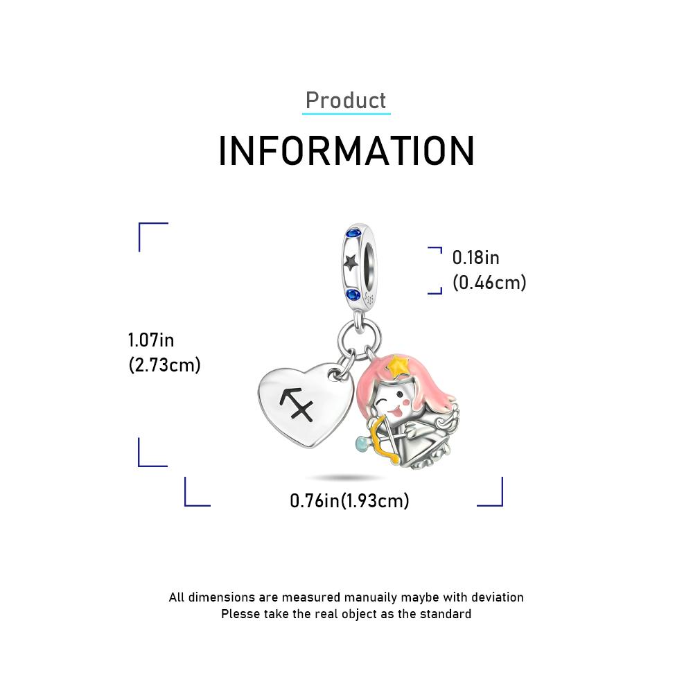 Charms Plata Cute Zodiac Charms Birthday Gifts Copper Plated For Charms Copper Plated Original Bracelet For Jewelry Making