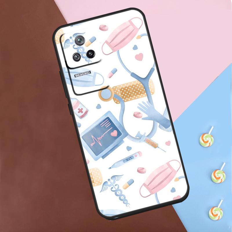 Cartoon Arzt Krankenschwester Hülle Für Xiaomi POCO M6 Pro X3 X5 X6 Pro F3 F5 M5s Mi 14 Pro 13 13T 11T 12T 12 Lite Abdeckung