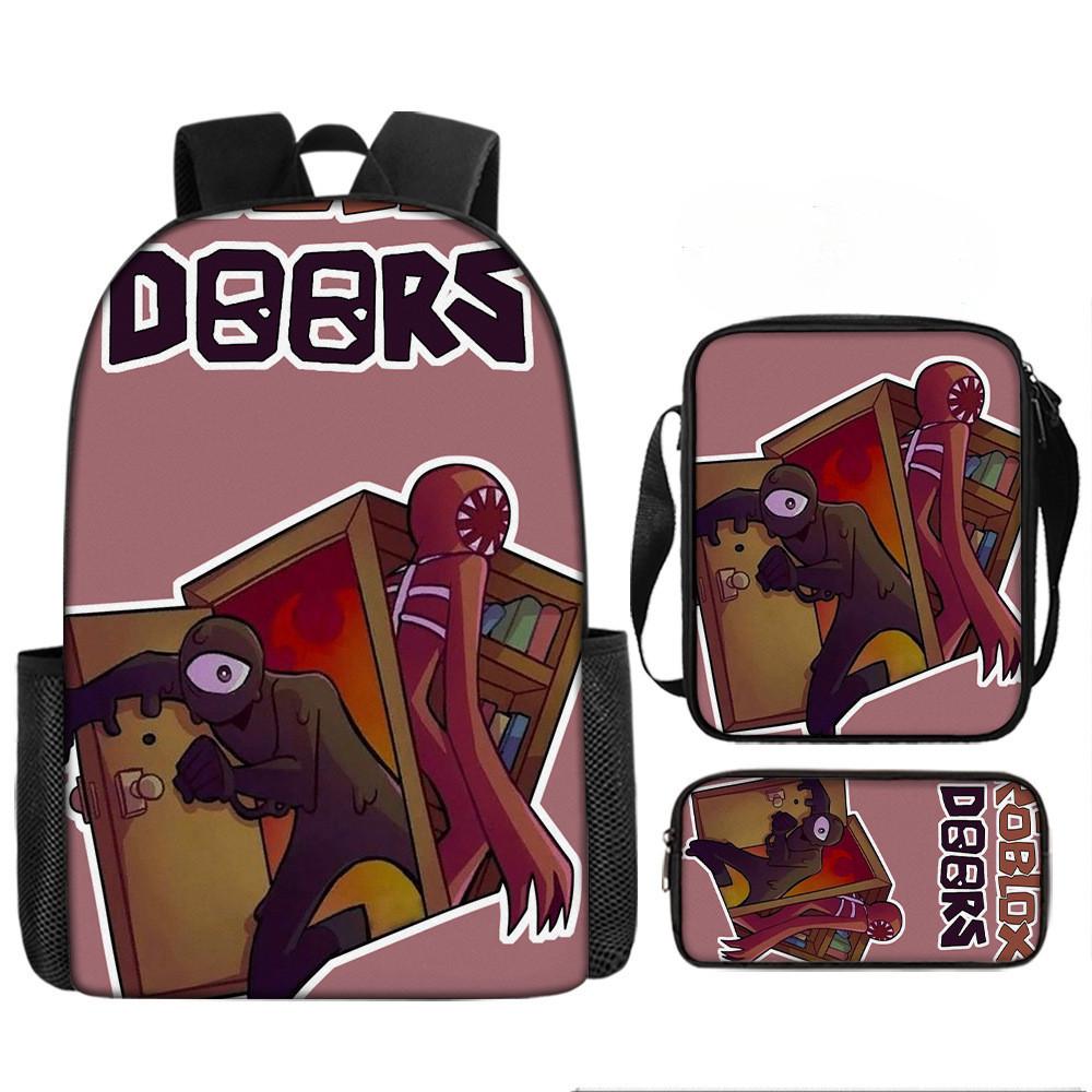 Roblox Doors Kids School Backpack With Breathable Oxford Material For Elementary Students