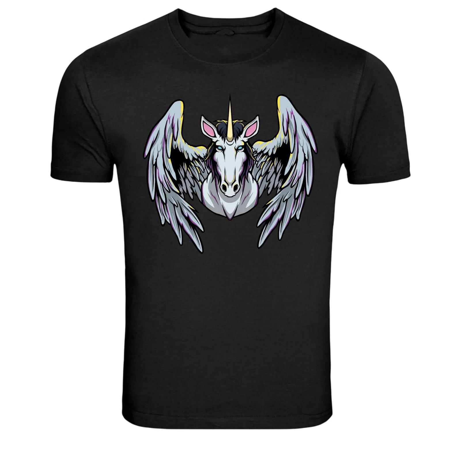 Unicorn With Angel Wings Fantasy Creature Graphic T-Shirt 3XL