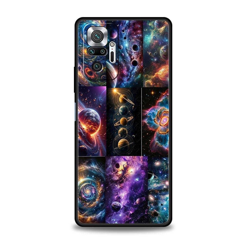 Universe Starry Sky Moon Phone Case Cover for Redmi 14C 10C Note 15 14 13 12 10 11 K40 Pro Plus 5G Shockproof Soft TPU Shell