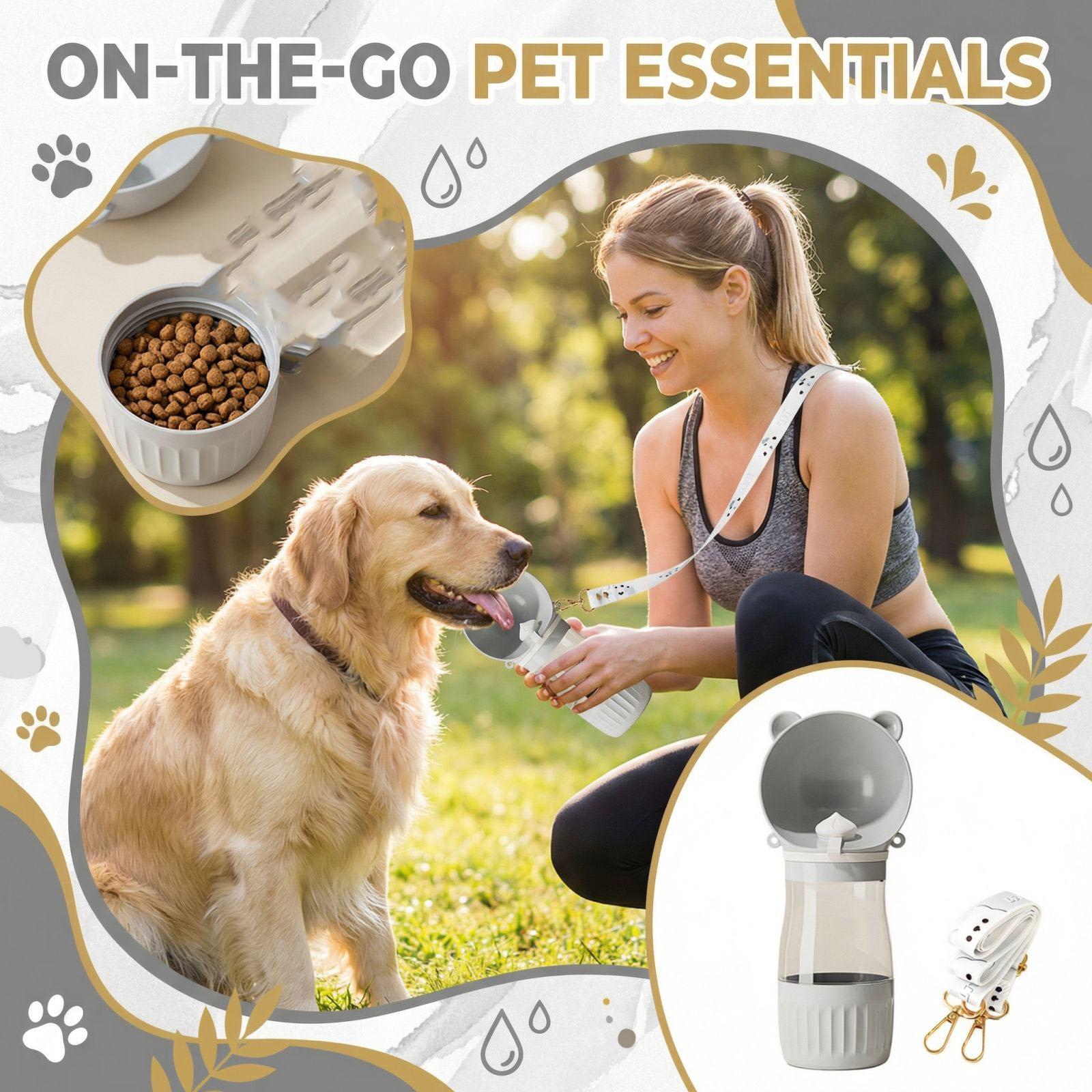 

Портативный Сопровождающий Интегрированный Питьевая Вода Подача Питомца Выходная Водяная Чашка Вододиспенсер Вода: 240 мл + Еда: 180мл