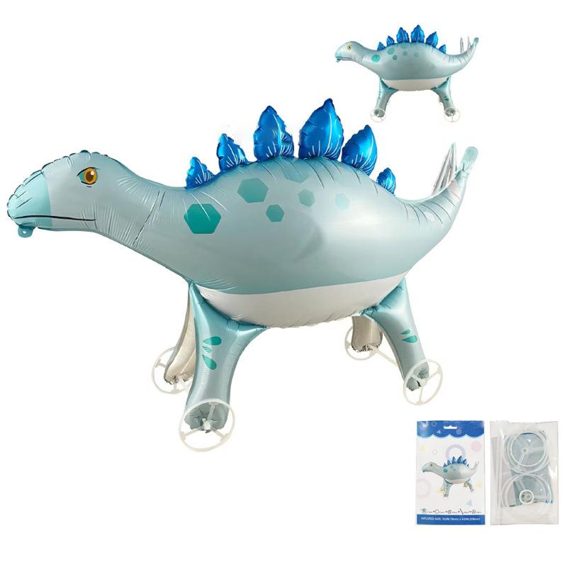 Cartoon Animals Stand Up Aluminum Film Balloons With Wheels Unicorn Tiger Giraffe Elephant Dinosaur Birthday Party Decoration