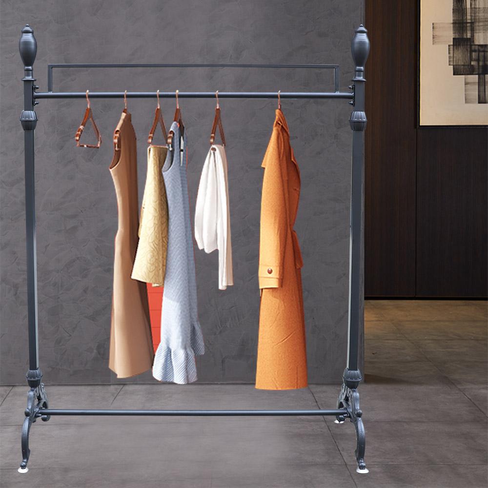 Clothes Rack, Garment Rack, Clothing Display Stand for Boutique, Store, Retail - Adjustable Height, Durable Metal Frame, Black