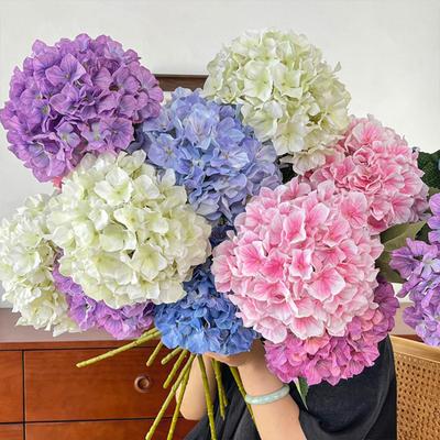 Artificial Hydrangea Faux Hydrangea with Bendable Stem Realistic Long-lasting Fake Flower for Flower Arrangement Home Party Wedding Decor
