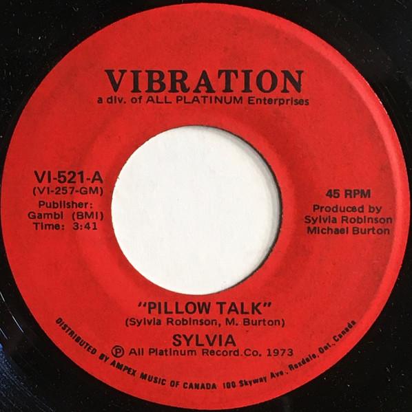 

7inch Record SYLVIA Pillow Talk My Thing VI521 VIBRATION 1973 Canada SoulFunk Used