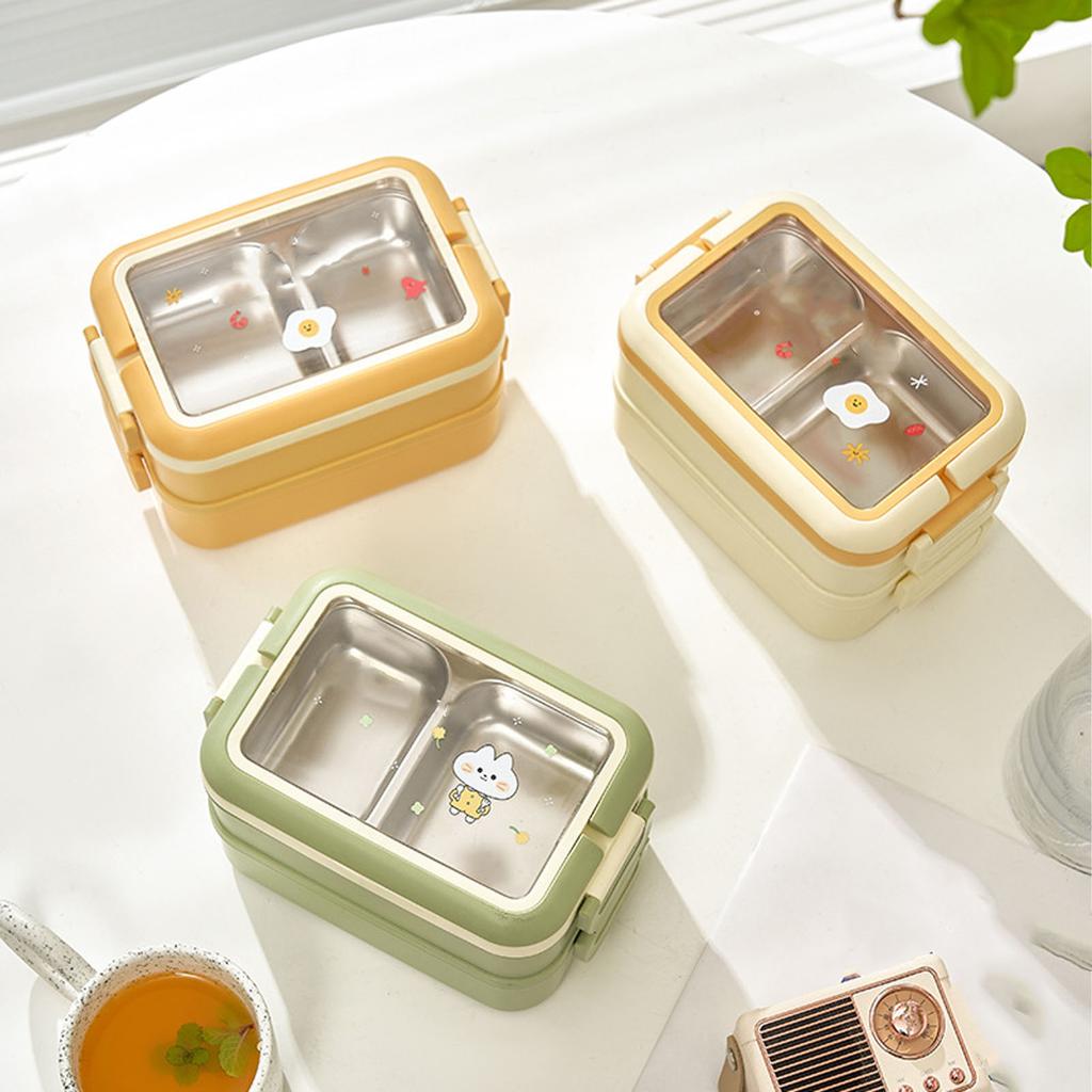 Stainless Steel Insulated Lunch Box Multiple Compartments Fashionable Safe Stainless Steel Bento Box for Students Kids