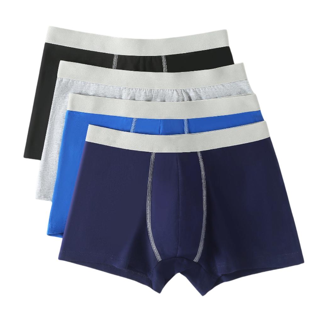 4 Pcs Plus Size Men Cotton Boxer Briefs L XL XXL 3XL 4XL 5XL 6XL Undies Breathable Random Colors Underpants