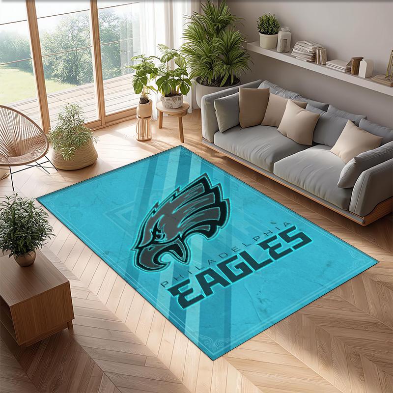 Philadelphia Eagles Kristall Samt Teppich Weich Anti?Rutschfeste Fußmatte Bequemer Wohnzimmer Schlafzimmer Dekor Teppich