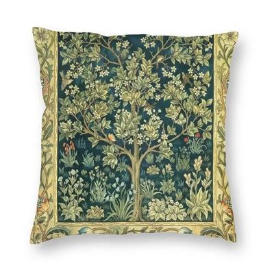 William Morris Hahn und Fasan Wandteppich Luxus Kissenbezug Wohnzimmer Dekoration Textilmuster Auto Kissen,