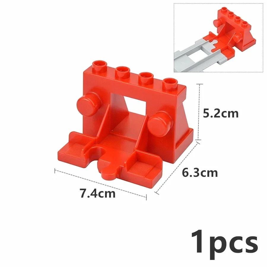 City Train Car Transport Accessorie Straight Curved Uphill Rail Constructing Block Big Dimension Track Railway Brick Compatible Duploes
