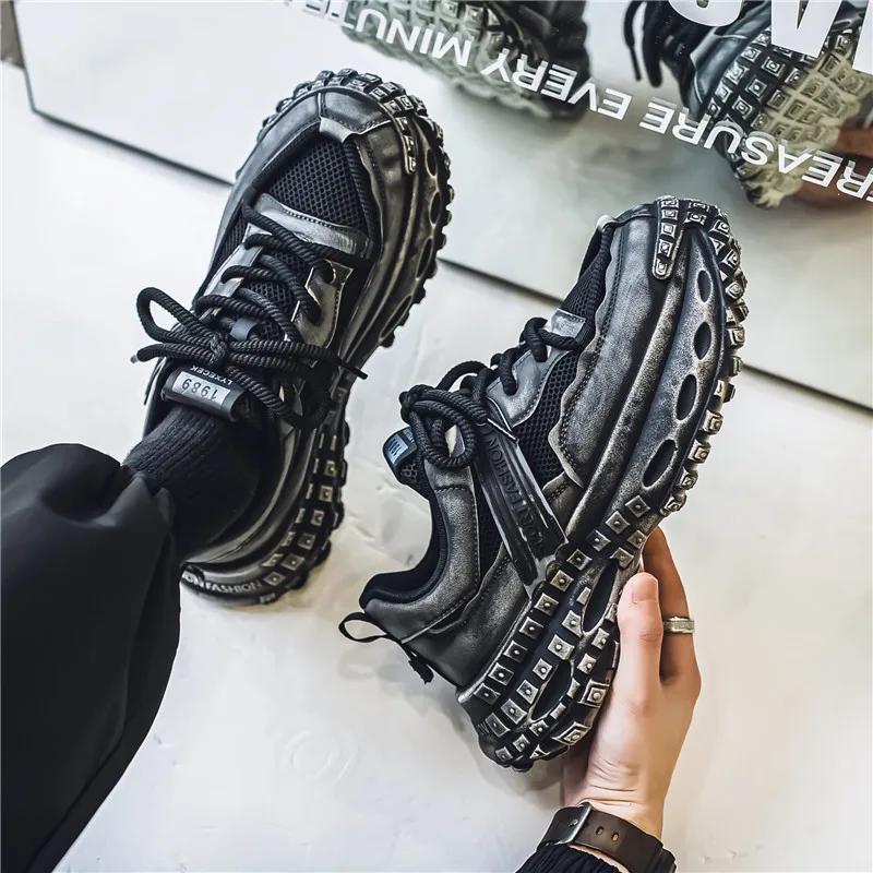 Fashion New Sneakers Men Thick-soled Shock-absorbing Men's Sports Running Shoes Retro Fog Blue Dirty Shoe Outdoor Tenis Sneakers for Men