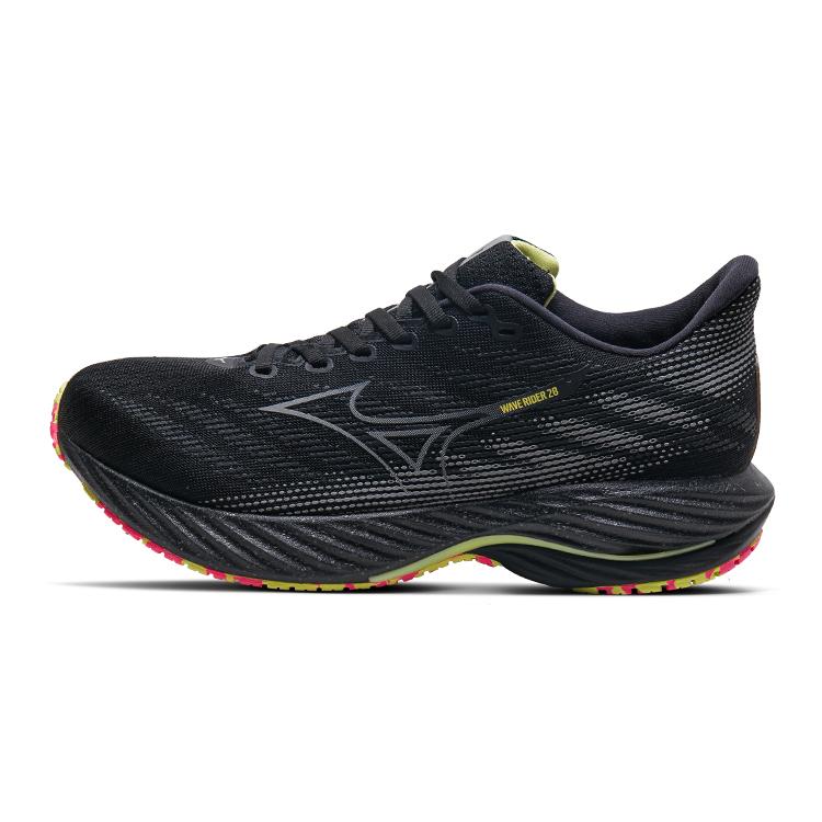 Mizuno Wave Rider 28 Unisex Black Silver Pink J1GC246301 37