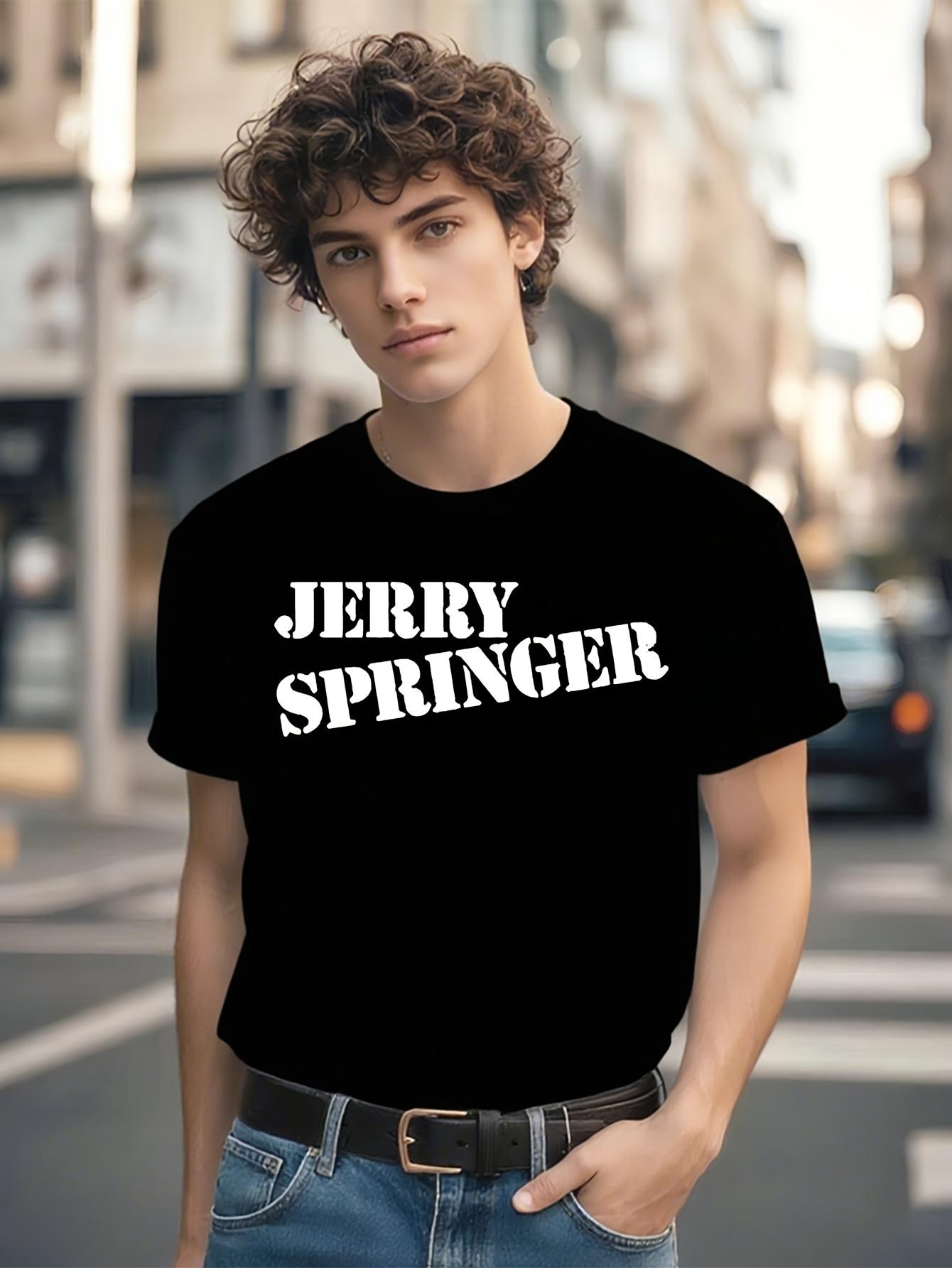 Jerry Springer TV Show T-shirt - Bold JERRY SPRINGER Text Graphic Tee XXL