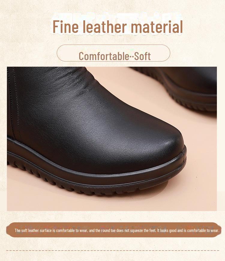 Women's Winter Warm Cotton Boots - Soft Bottom, Plus Velvet, Middle-Aged & Elderly Short Boots