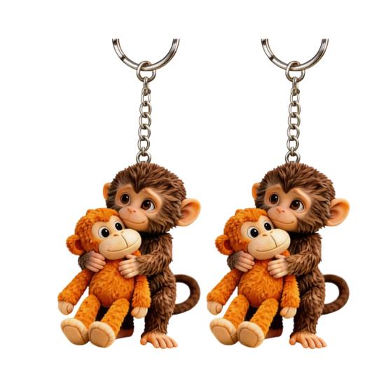 1/2 Stück Schlüsselanhänger Stempel Der Kleine Affe Anhänger Schlüsselanhänger Tasche Schlüssel Schreibtisch Dekoration Mini Schlüsselhalter Rucksack Zubehör