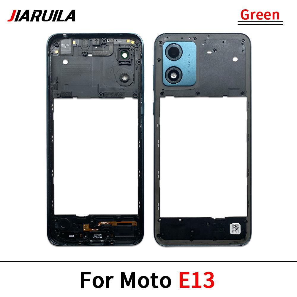 Middle Frame For Moto E13 E22i Middle Housing Cover with Side Buttons Lens Frame Replacement Parts