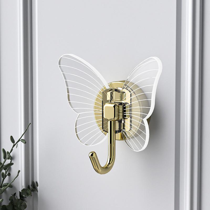 Luxuriöser Schmetterlings-Wandhaken – Nahtloser, lochfreier Klebehaken für Badezimmer oder Eingangsbereich.