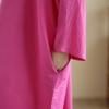 DIMANAF 2025 Women Plus Size Spring Long Dress Loose V-Neck Printing Vintage Casual Floral 5052