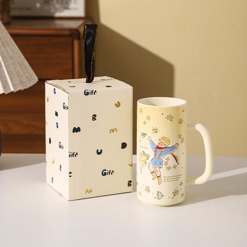 Star Prince's High Looking Ceramic Straight Cup Water Cup Gift Cute Fairy Tale Ceramic Cup Summer Vacation Gift Cup