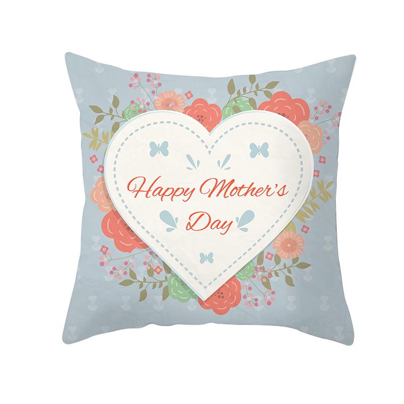 Mother's Day Pillow Peach Skin Printed Pillow Cover Sofa Cushion Cover Car Cushion Cover Home Decoration