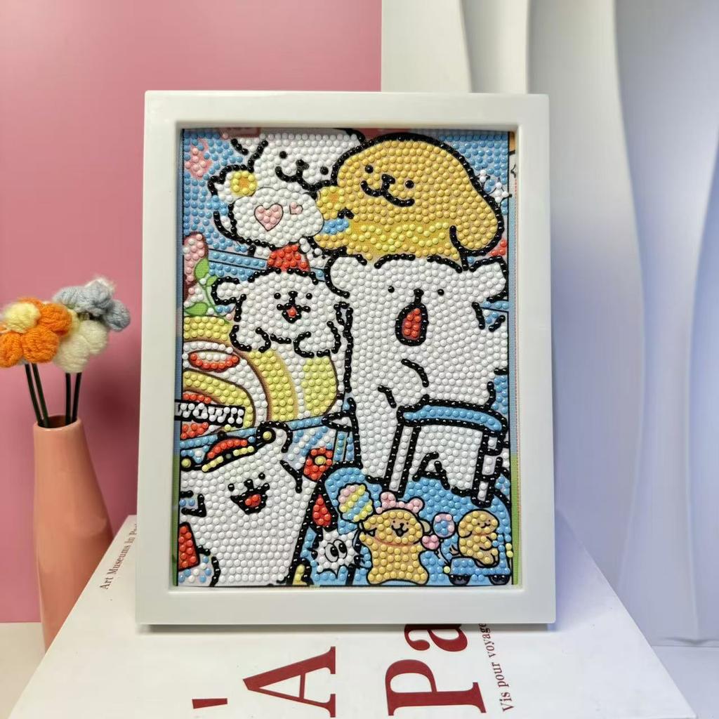 Children'S Diamond Painting Framed Handmade Diy Material Bag Sanrio Diamond Paste Painting Concentration Toy