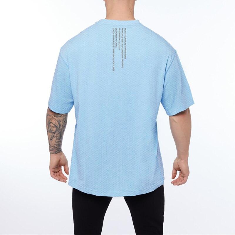 Muscleguys Summer Men's Creative Printing Short Sleeve Fitness Breathable Running T-shirt