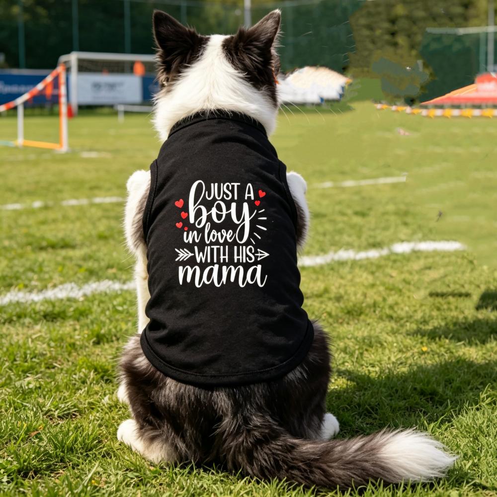 1pc Summer Thin Printed Pet T-shirt, Floral Letter Printed Soft and Breathable Cat and Dog Vest