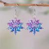 European & American Double-Sided Acrylic Snowflake Earrings - Colorful Christmas Holiday Jewelry