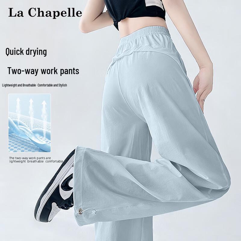 La Chapelle Women s Ice Silk Drawstring Cargo Pants L
