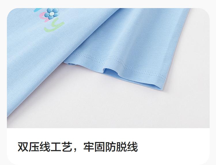 Balabala children's short sleeved t-shirt for girls 2026 new summer clothes, big children's pure cotton moisture absorbing quick drying top, stylish