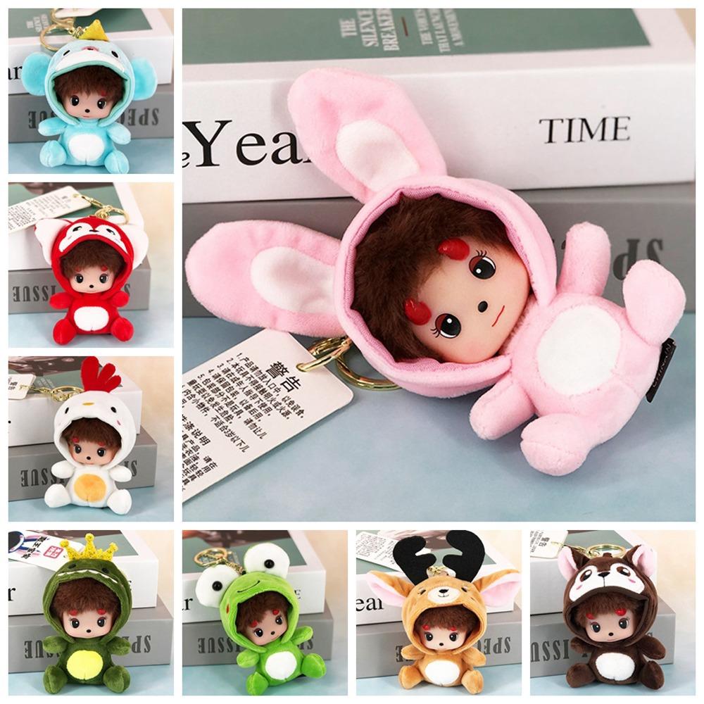 

Animal Clothes Monchi Plush Keychain Kawaii Monchi Plush Doll Pendant Couple white mouse