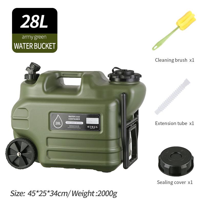 Montowany na samochodzie zewnętrzny kempingowy zbiornik na wodę z kranem