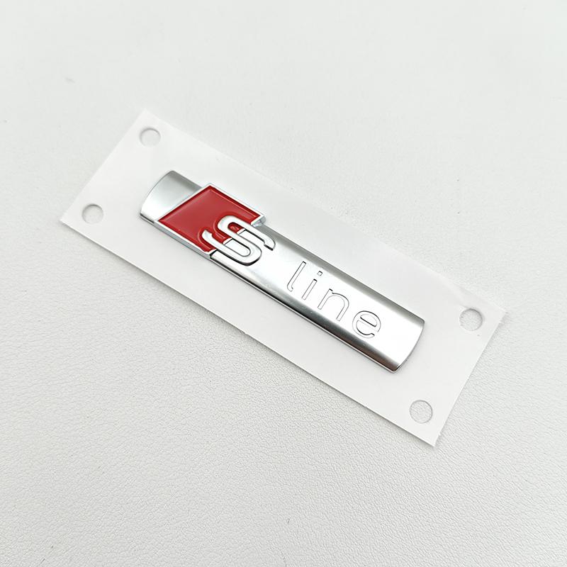 3D ABS Sline Logo S Line Emblem Car Fender Badge For Audi A1 A2 A3 A4 A5 A6 A7 Q2 Q3 Q5 Q7 Q8 S3 S4 S5 S6 S7 TT S Line Sticker