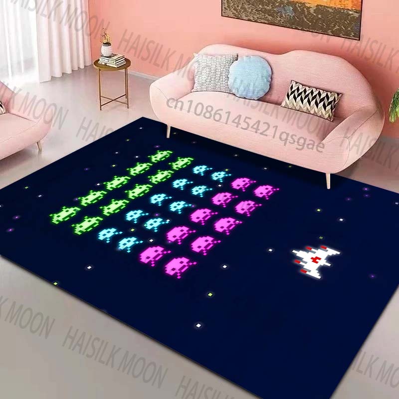 

Classic pixel alien shooter Pattern Rug Carpets for Bedroom Living Room Sofa Mat Creative Door Mat Cloakroom Home Decor 40x60cm