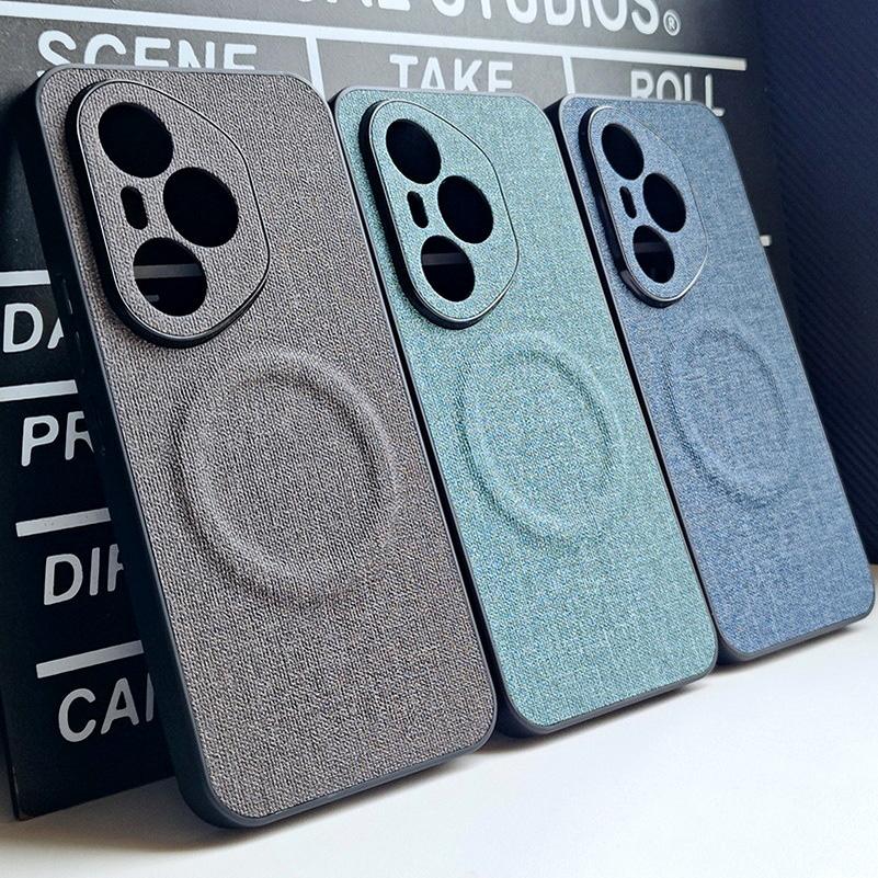 Cloth Plain Leather Built-in Magnetic Ring of the Mobile Phone Case For Honor 400 Pro Honor400 Slim Protect Cover