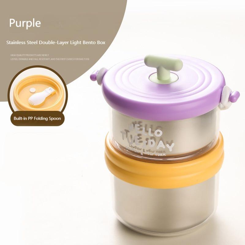 Double Layer Lunch Box Stainless Steel Soup Cup Breakfast Oat Congee Cup Office Worker Portable Insulated Soup Thermos Container 1280ML &2