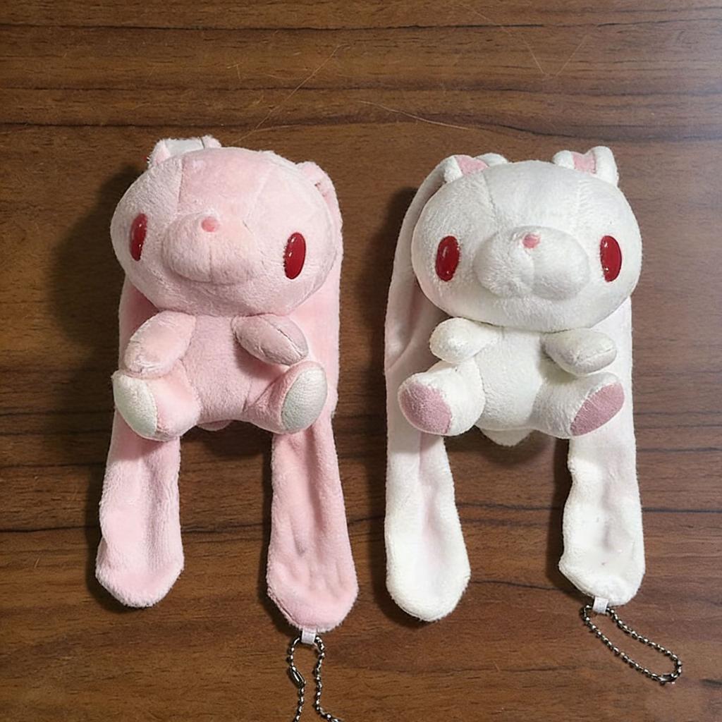 Cute Red Eye Rabbit Plush Pendant Japanese Cartoon Stuffed Doll Portable Keychain Sweet Backpack Hanging Accessory Daily