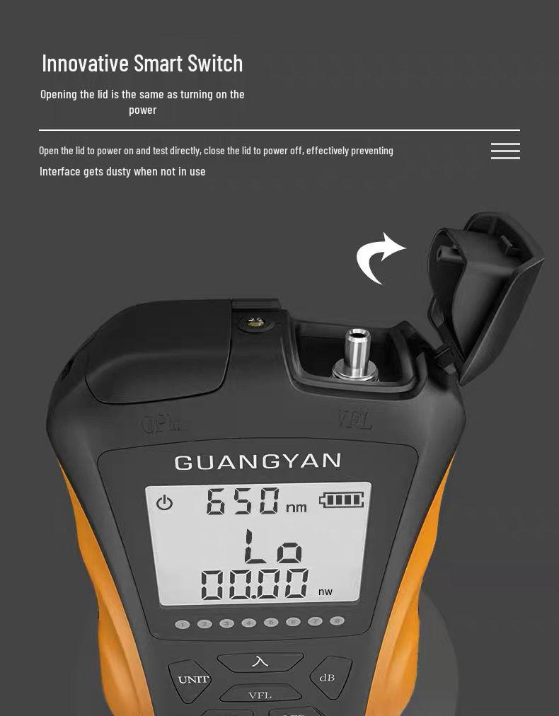 Integrated Optical Power Meter & 5mW Red Light Fiber Pen with 5km Range and Charging Optical Loss Tester