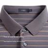 Shanshan Men's Wool Blend Striped Polo Long Sleeve T-Shirt
