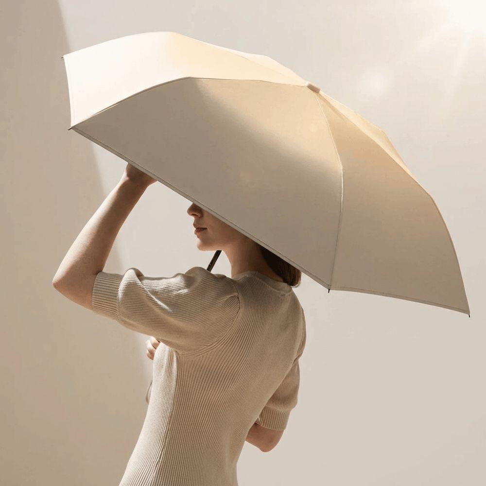 Ultra-Light Pocket Sunscreen Umbrella UV Protection Mini Dual-Use Umbrella Waterproof Solid Color Folding Umbrella All Weather