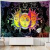 Sun God Art Tapestry Hippie Sun Moon Wall Tapestry Home Aesthetics Decoration Wall Cloth Beach Towel Tablecloth Bed Sheet