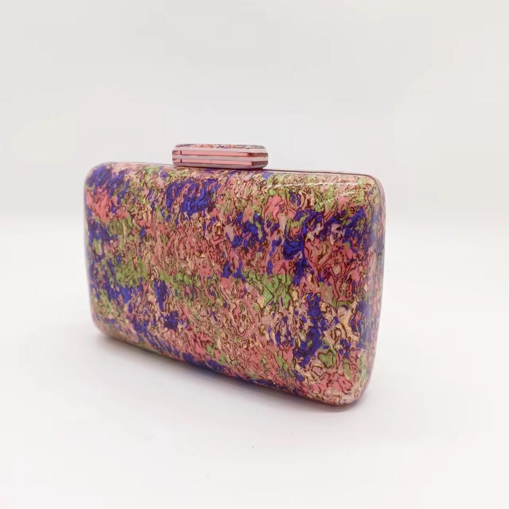 Small bag single shoulder women's messenger bag marble fashion summer beach acrylic dinner bag small square bag