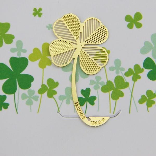 Plant 4Pcs Classical Four Leaf Wedding Graduation Gift Metal Bookmark